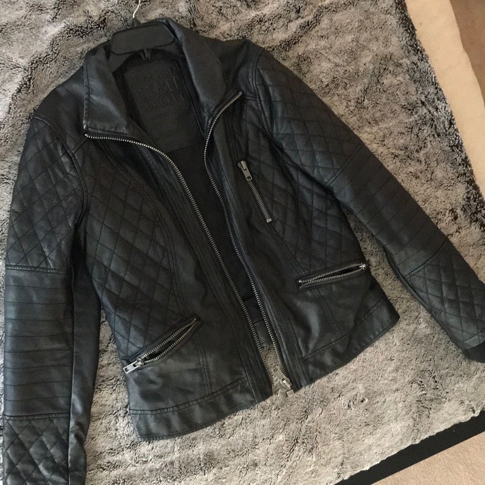 Black faux leather jacket